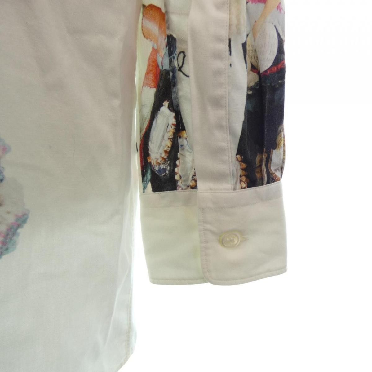 Comme des Garcons Shirt Cotton Allover Pattern Button Long Length White Size US XS / EU 42 / 0 - 5 Thumbnail