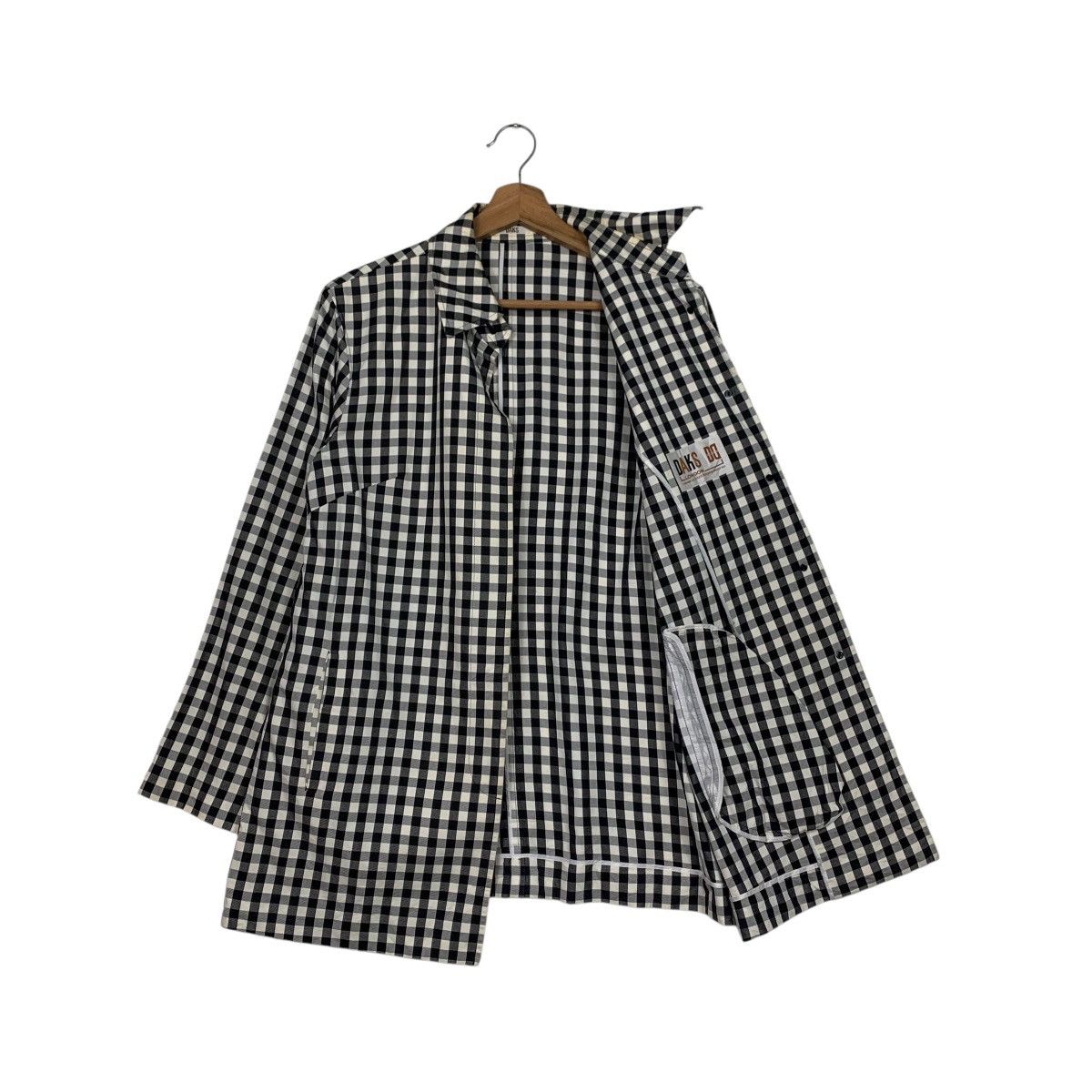DAKS Vintage 90’s DAKS LONDON Black White Check Jacket #2599-C117 Size M / US 6-8 / IT 42-44 - 9 Thumbnail