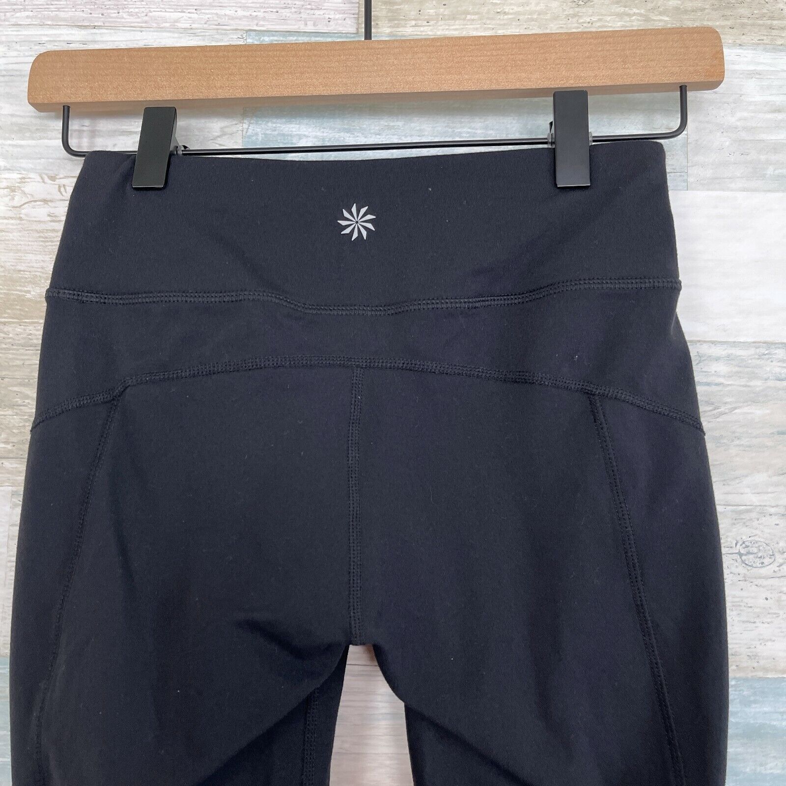 Other Athleta Power Lace Calf Capri Yoga Leggings Black Womens XS Size 23" - 4 Thumbnail