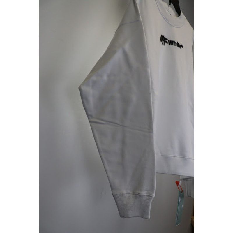 Off-White o1rshd1 Spray Helv Skate Crewneck in White/Black Size US L / EU 52-54 / 3 - 4 Thumbnail