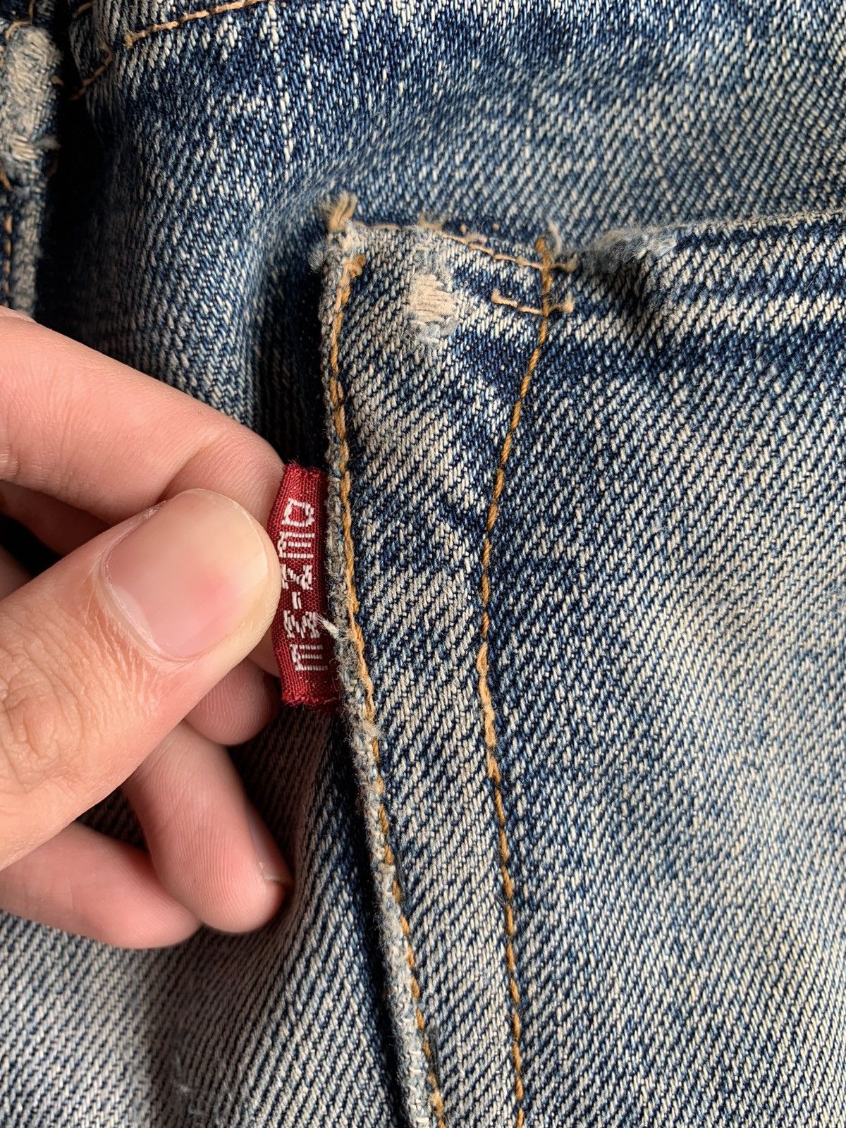 Denime × Japanese Brand VINTAGE DENIME BUTTON FLY SELVEDGE DISTRESSED DENIM JAPANESE Size US 29 - 18 Thumbnail