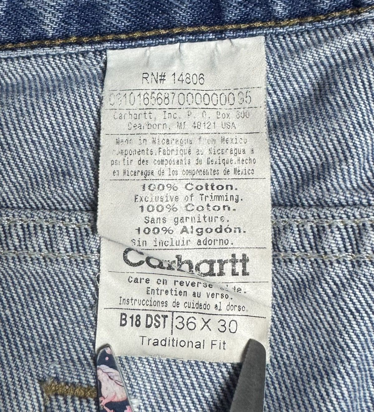 Carhartt 1990s Carhartt B 18 DST Vintage Straight Denim Jeans Size US 36 / EU 52 - 16 Thumbnail
