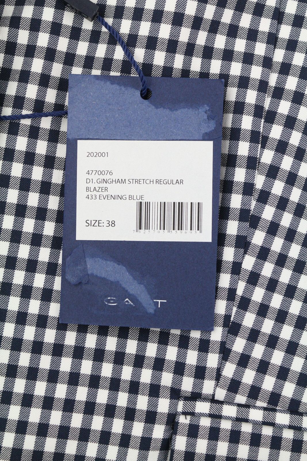 Gant GINGHAM STRETCH REGULAR EU38 Blue Plaid 85312 Size M / US 6-8 / IT 42-44 - 7 Thumbnail