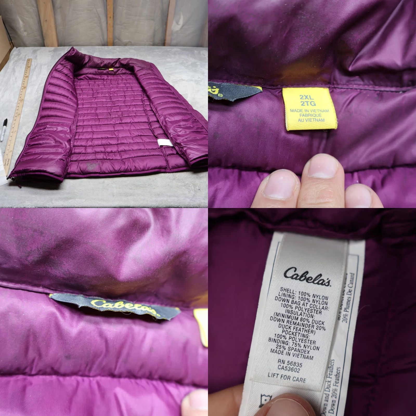 Vintage VINTAGE Cabela's Down Vest Womens 2XL Purple Quilted Puffer Lightweight Insulated Warm Size XXL / US 16-18 / IT 52-54 - 8 Thumbnail