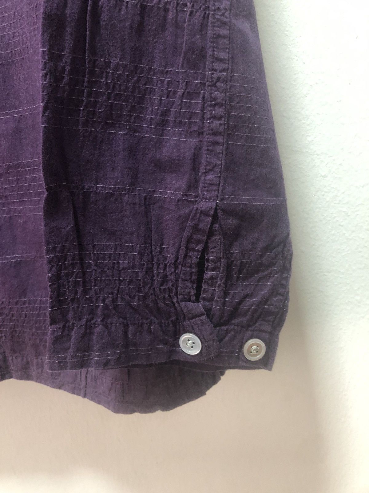 Designer × Issey Miyake × Ne-Net Vintage PLANTATION Shirt Purple Stripe Japan Made Size M / US 6-8 / IT 42-44 - 3 Thumbnail