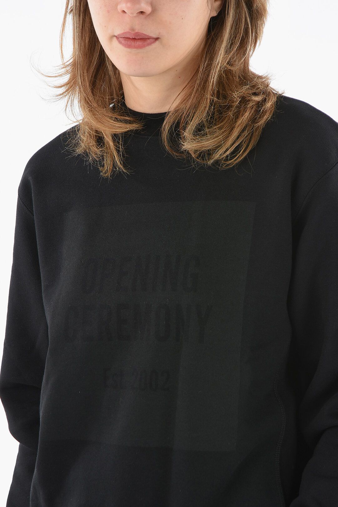 Opening Ceremony og1mm0824 Crew Neck Fleece Cotton Sweatshirt in Black Size L / US 10 / IT 46 - 3 Thumbnail