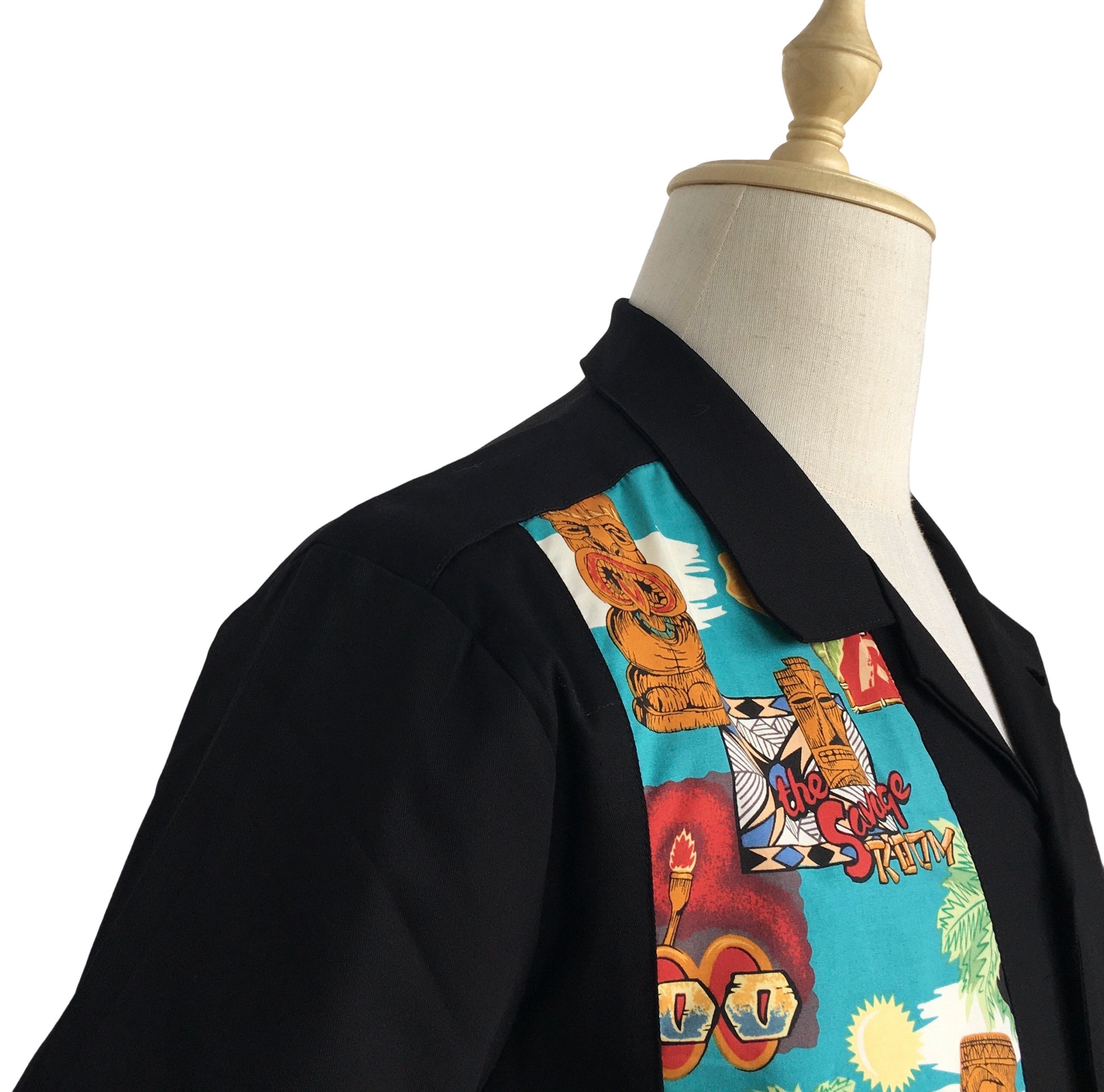 Other Black Contrast Floral Easter Hawaiian Bowling Shirts Size US L / EU 52-54 / 3 - 6 Thumbnail