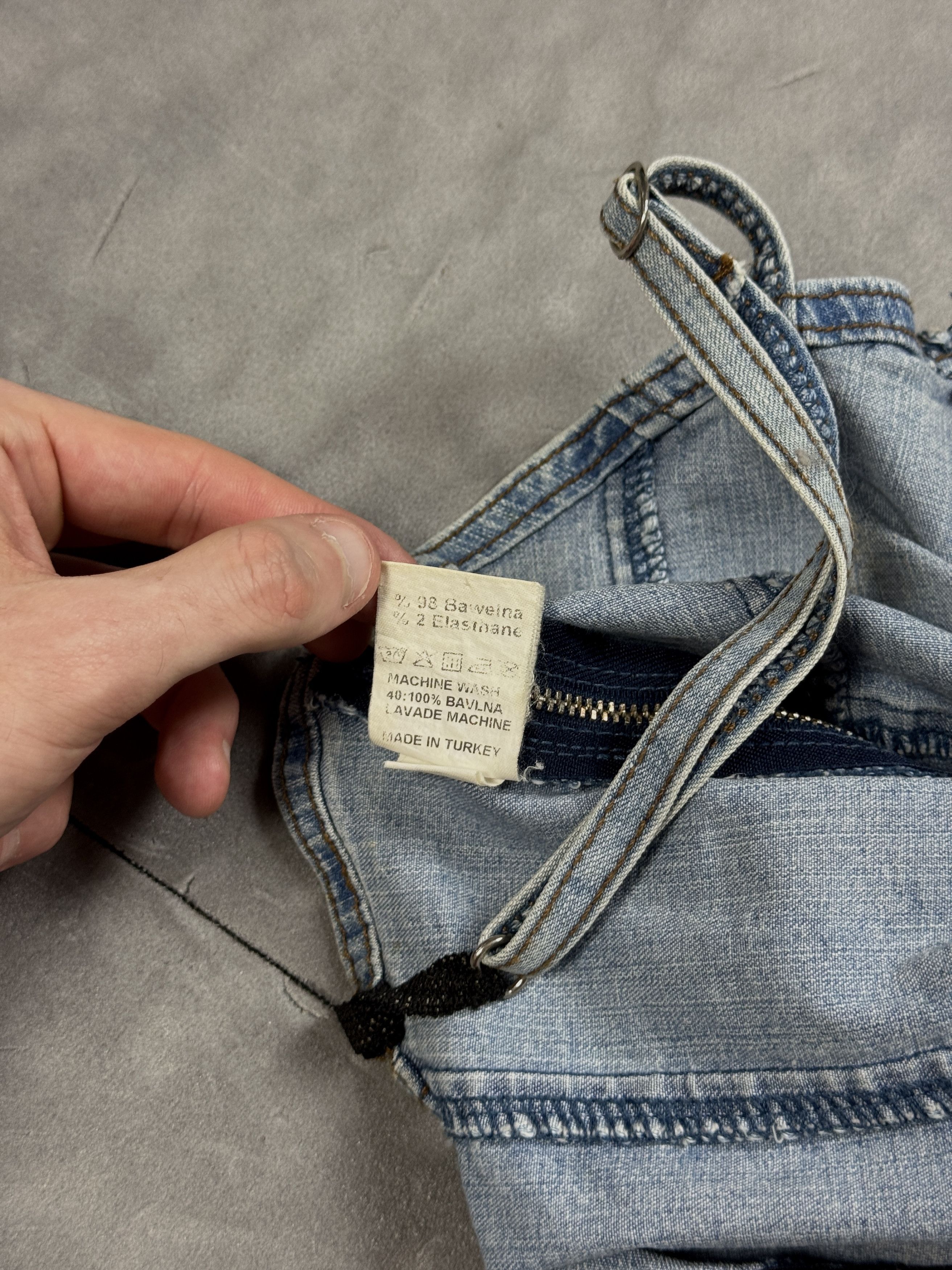 Vintage Women’s denim spaghetti-strap top, Y2K (S) crop tp jeans Size S / US 4 / IT 40 - 13 Thumbnail