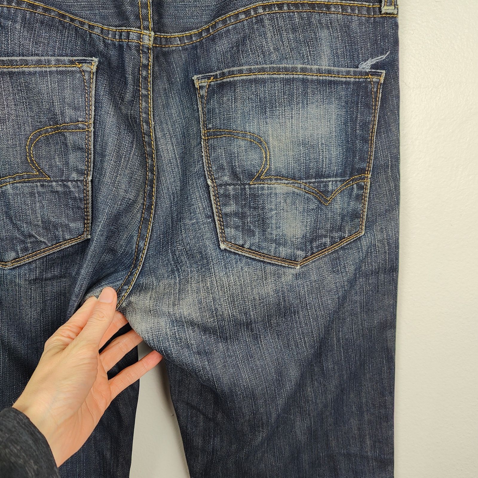 Big Star Big Star Division Slim Fit Jeans Men 32 Dark Wash Whiskering Size US 32 / EU 48 - 7 Thumbnail