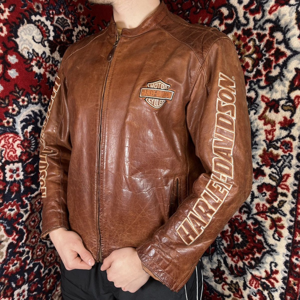 Harley Davidson Biker Harley-Davidson Division Jacket Vintage Cow Leather Size US L / EU 52-54 / 3 - 5 Thumbnail