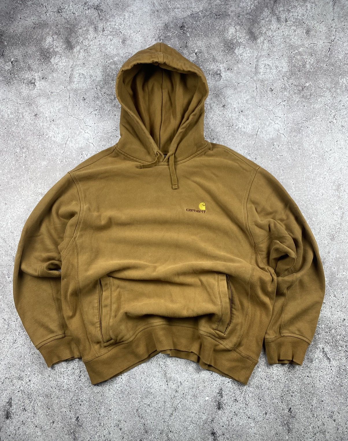 Carhartt × Vintage Vintage Carhartt baggy Y2K Brown/caramel embroider hoodie Size US XL / EU 56 / 4 - 1 Thumbnail