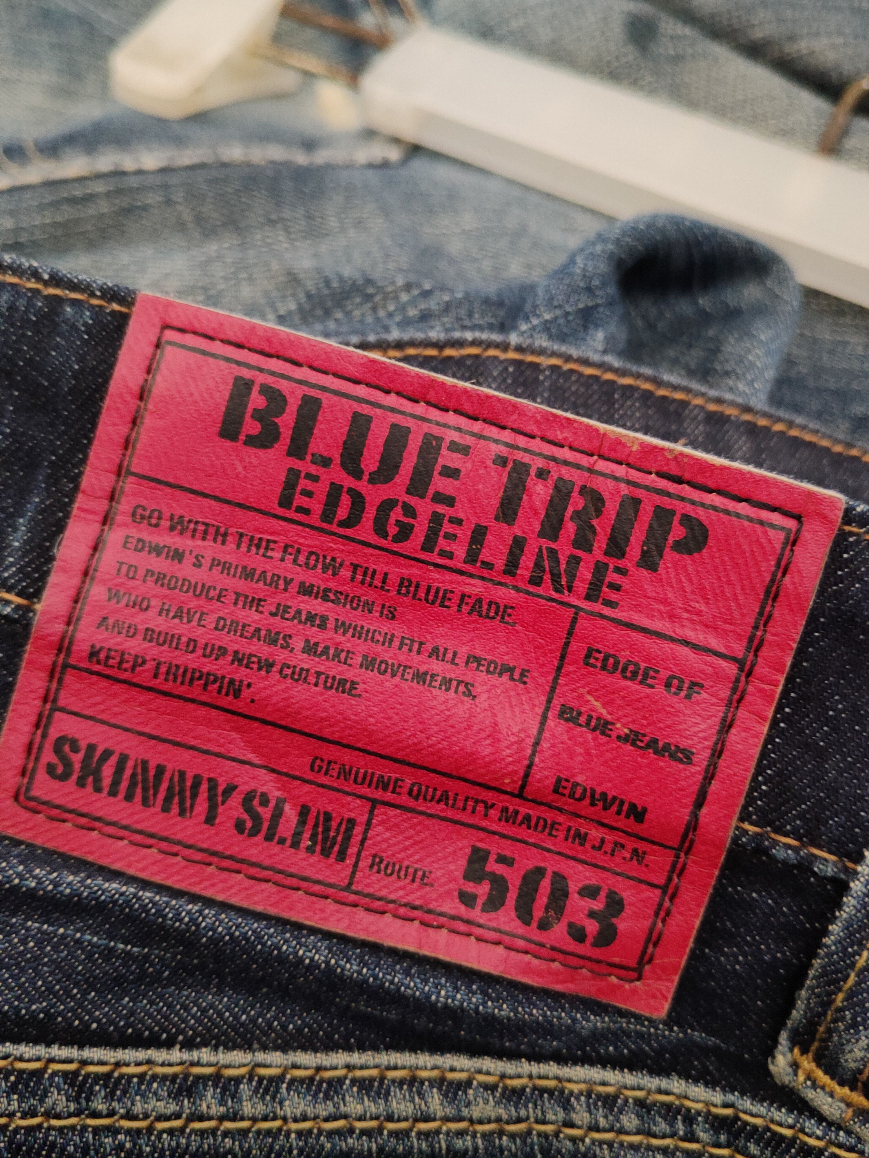 Edwin Edwin Dark Blue Distressed Ripped denim Jeans #W1400 Size US 31 - 13 Thumbnail