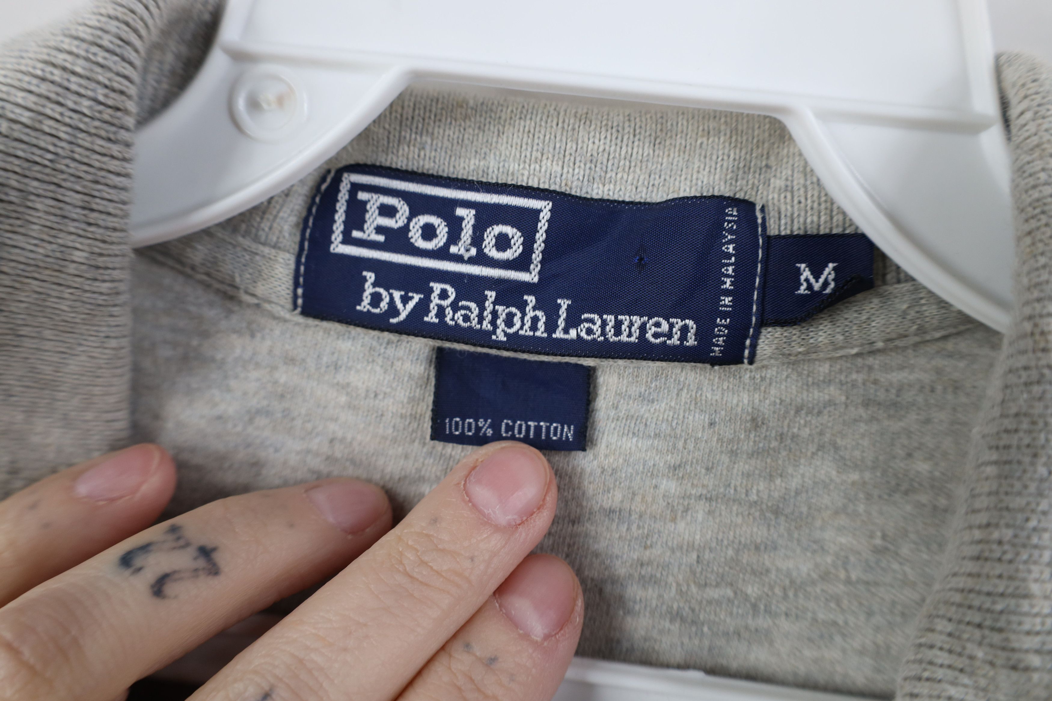 Ralph Lauren Vintage 90s Ralph Lauren Cotton Golf Polo Shirt Heather Gray Size US M / EU 48-50 / 2 - 6 Thumbnail