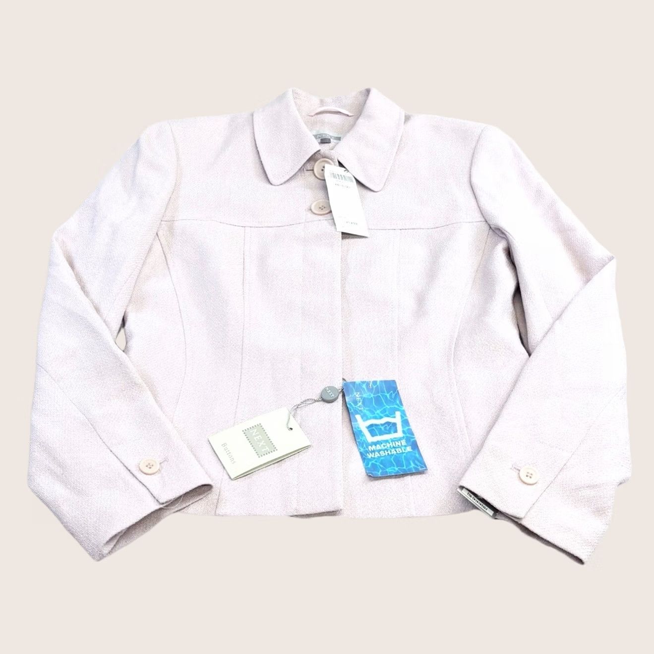 NEXT VINTAGE NEXT Blazer Jacket Women UK10 Pale Pink Work Office Party Casual BNWT Size L / US 10 / IT 46 - 1 Thumbnail