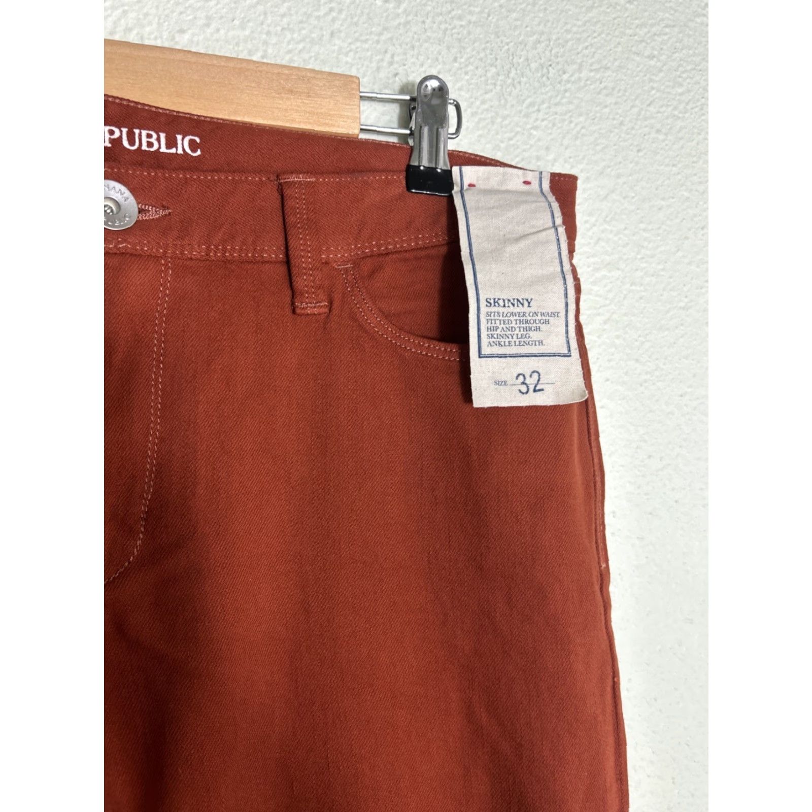 Banana Republic Banana Republic Skinny Jeans Womens 32 Rusty Low Rise Stretch Denim 5-Pocket Zip Button Inseam 28 Regular Slim Size 24" / US 00 / IT 34 - 5 Thumbnail
