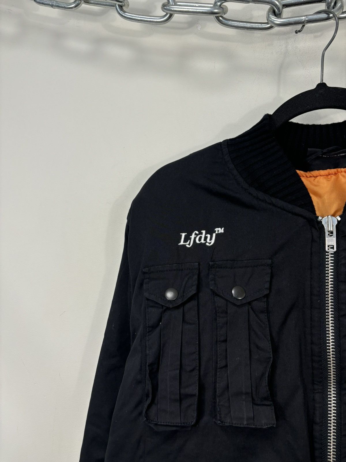 LFDY LFDY Men’s Y2K Multipocket Military Hype Black Bomber Jacket Size US S / EU 44-46 / 1 - 5 Thumbnail