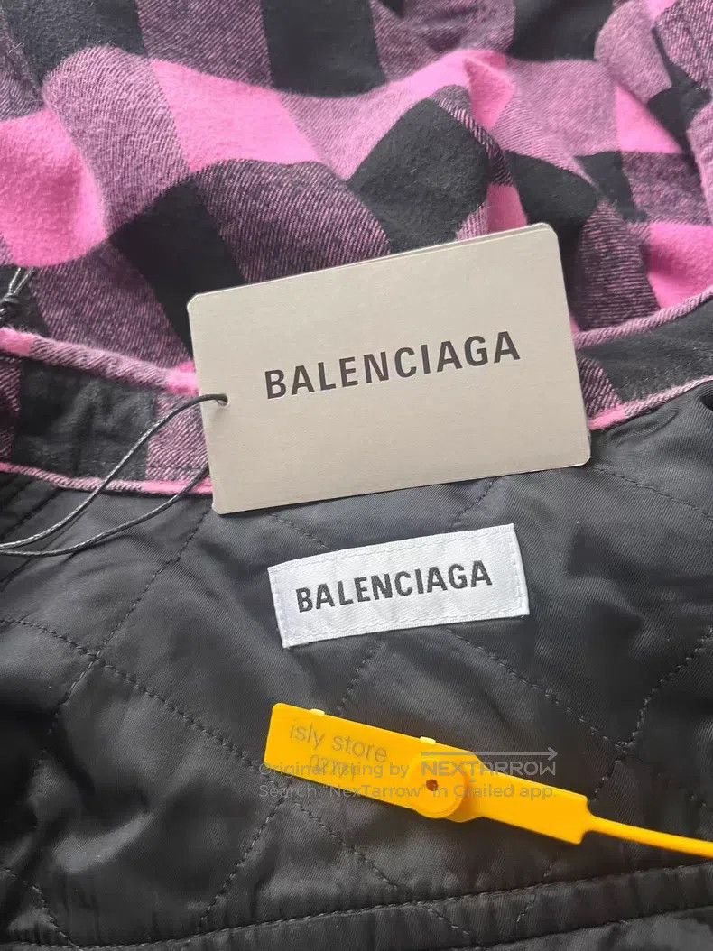 Balenciaga Balenciaga Logo Micro-Label Plaid Long Sleeve Shirt Size XXS / US 00 / IT 34 - 4 Thumbnail