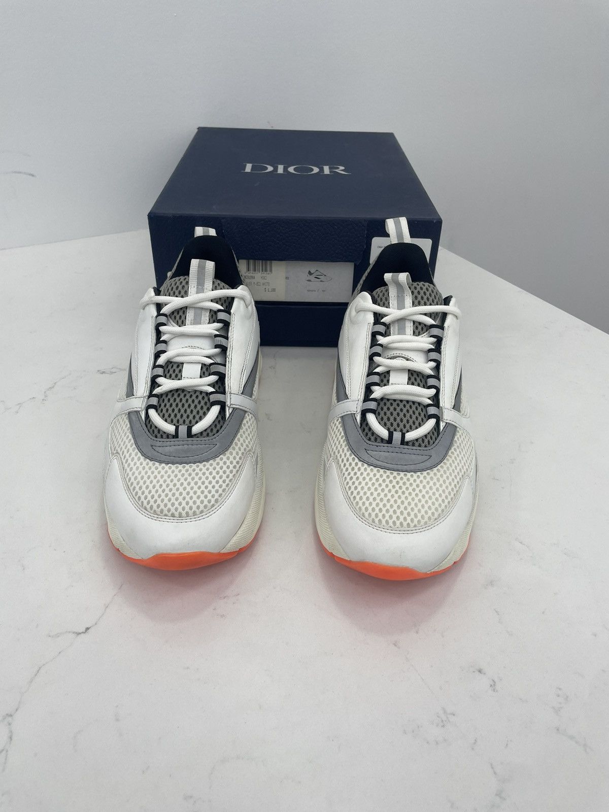 Dior Dior B22 white with orange bottom Size US 9 / EU 42 - 2 Thumbnail
