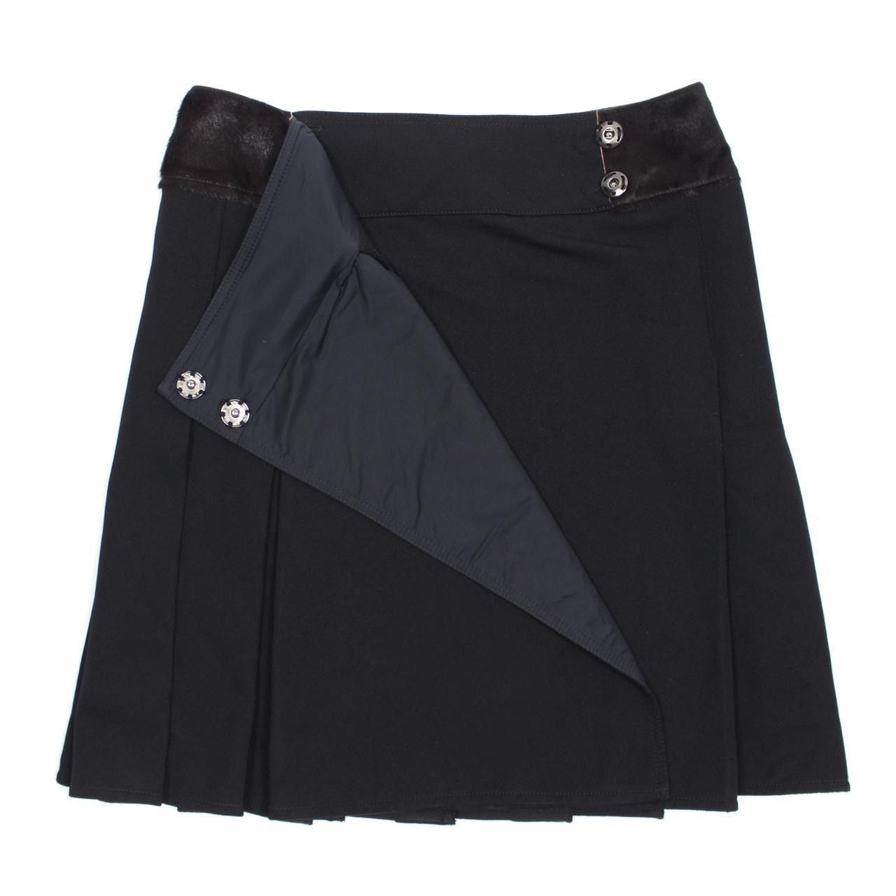 Prada PRADA PLEATED SKIRT WITH FUR TRIM Size 28" / US 6 / IT 42 - 2 Thumbnail