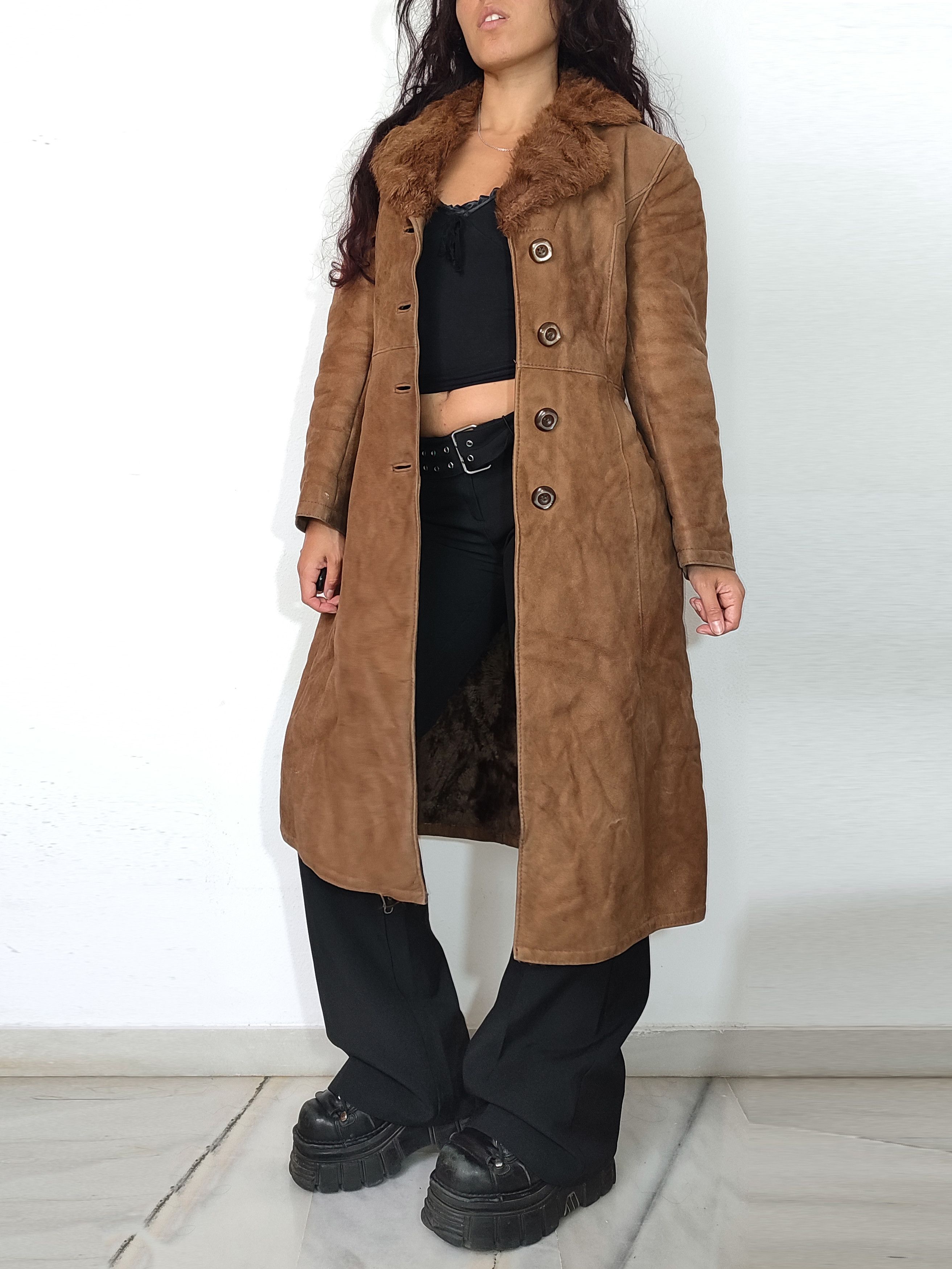 Vintage Vintage 80s Sheepskin Leather Trench Coat Style Size S / US 4 / IT 40 - 4 Thumbnail