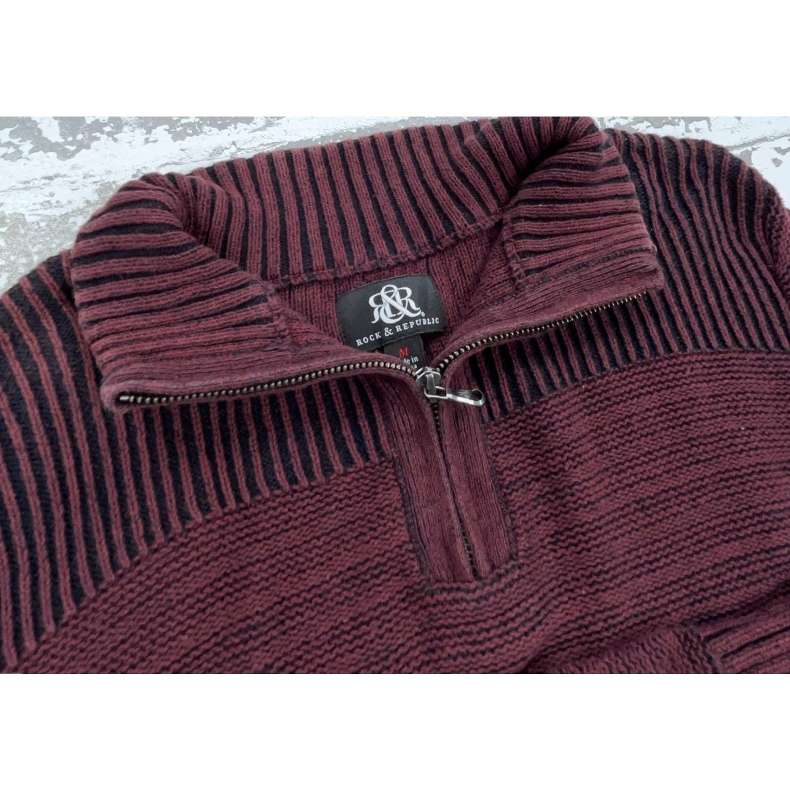 Vintage VINTAGE Rock Republic Sweater Shirt Men M Red Knit 1/4 Zip Casual Hip Hop Modern 90s Mens Size US M / EU 48-50 / 2 - 5 Thumbnail