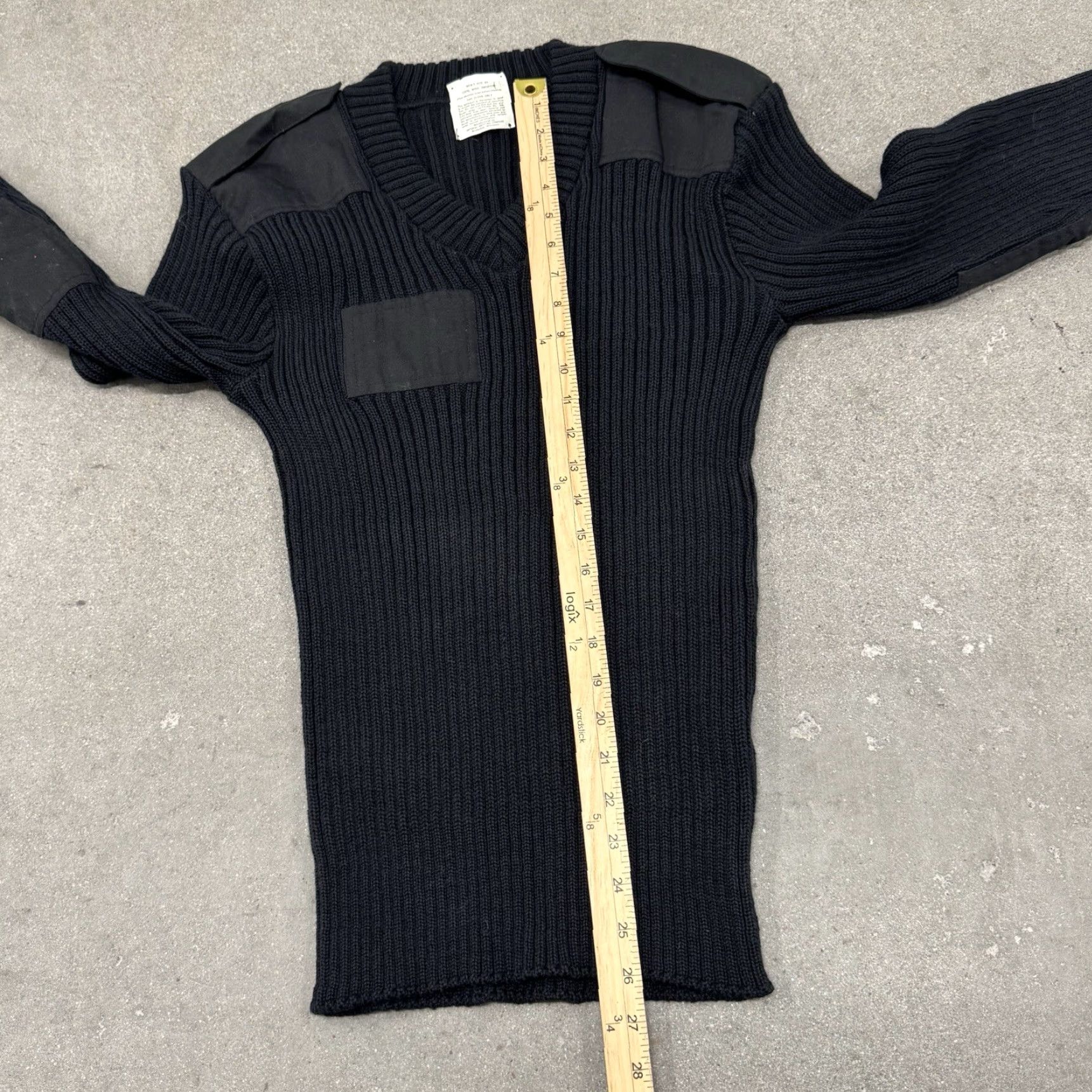 Commando VINTAGE Commando Sweater Men Long Sleeve Black Crew Neck M PullOver Elbow Patch Military Wooly Bean 40? Size US M / EU 48-50 / 2 - 5 Thumbnail