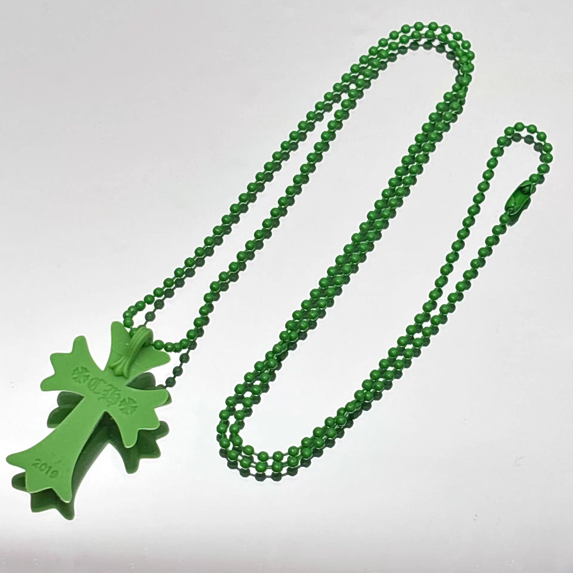 Chrome Hearts Chrome Hearts Green Resin Cross Necklace Size ONE SIZE - 5 Thumbnail