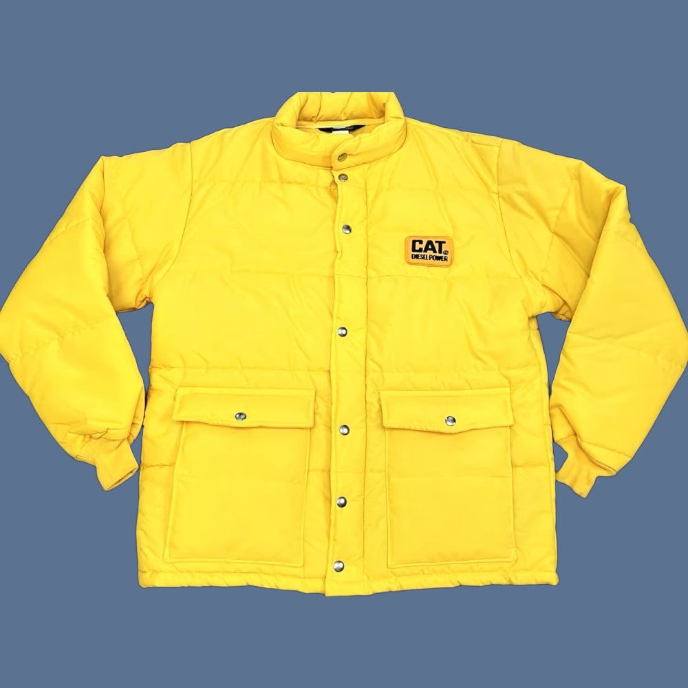 Vintage VINTAGE Swingster 80s Puffer Jacket Solid Yellow L Men Full Zip Quilted Stand-Up Collar Mid-Length Size US L / EU 52-54 / 3 - 1 Thumbnail