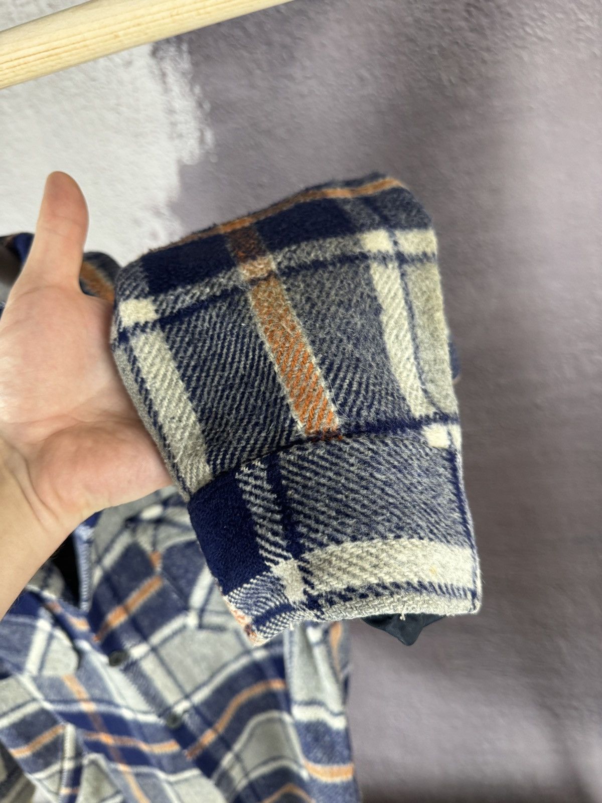 Flannel × Fox Brothers × Vintage Cecil Fox vintage 90s heavy flannel checkered shirt Size US L / EU 52-54 / 3 - 8 Thumbnail