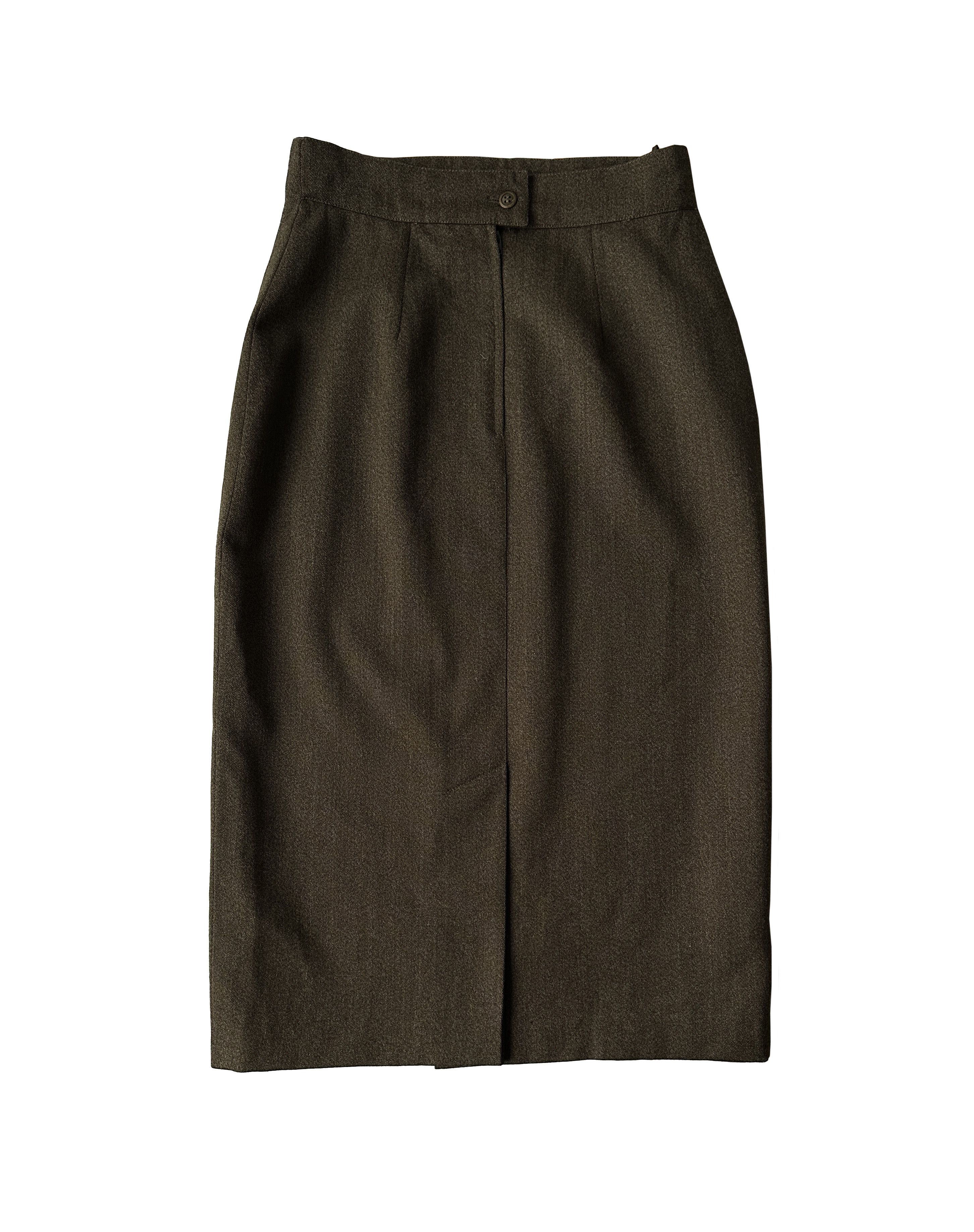 Max Mara MaxMara Vintage olive wool skirt Size 26" / US 2 / IT 38 - 1 Thumbnail