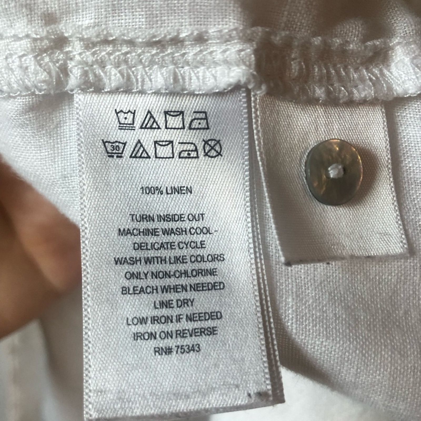 NBDN Nobrandedon White linen top shirt button down. Size XS / US 0-2 / IT 36-38 - 6 Thumbnail
