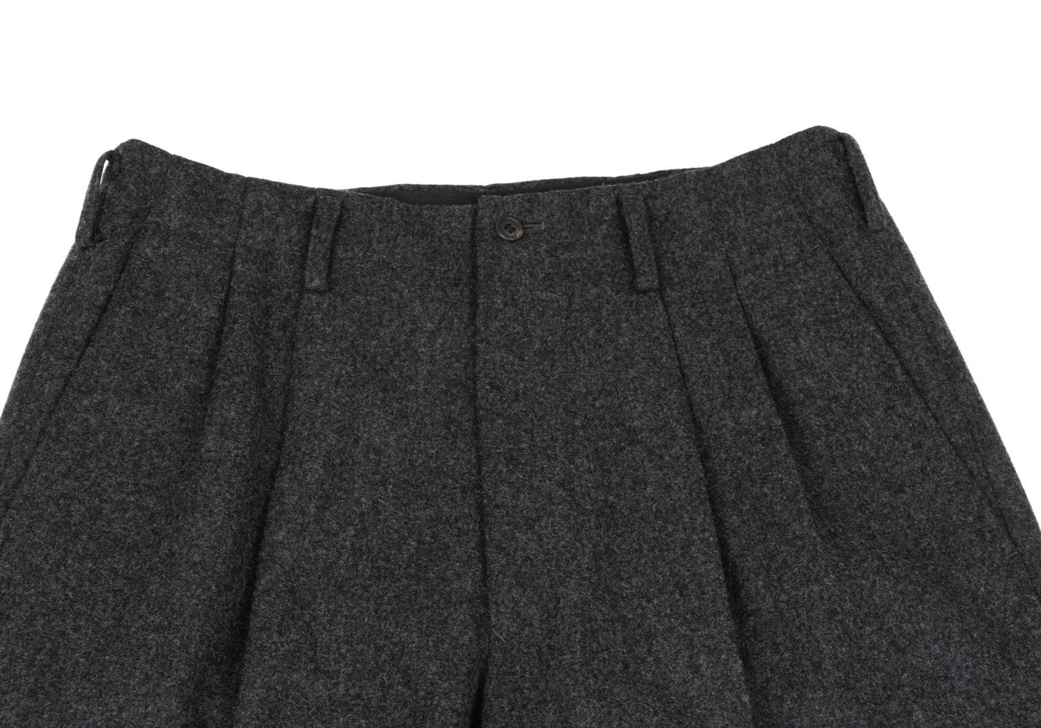 Y's for Men Melton Wool Two-Tuck Pants in Gray Size US 32 / EU 48 - 2 Thumbnail
