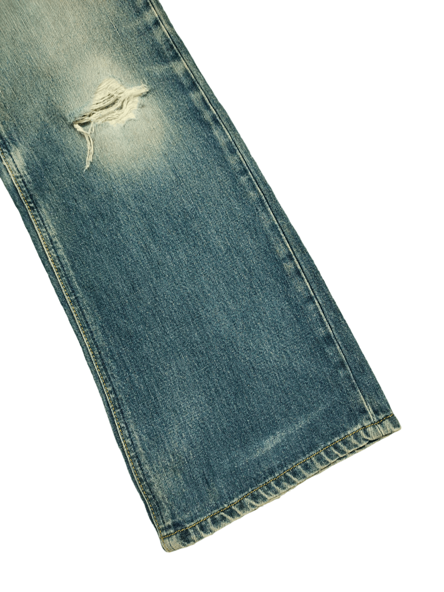 If Six Was Nine Flare Jeans Miss Lee Rider Clawmark Distress Denim Bootcut Size 26" / US 2 / IT 38 - 8 Thumbnail