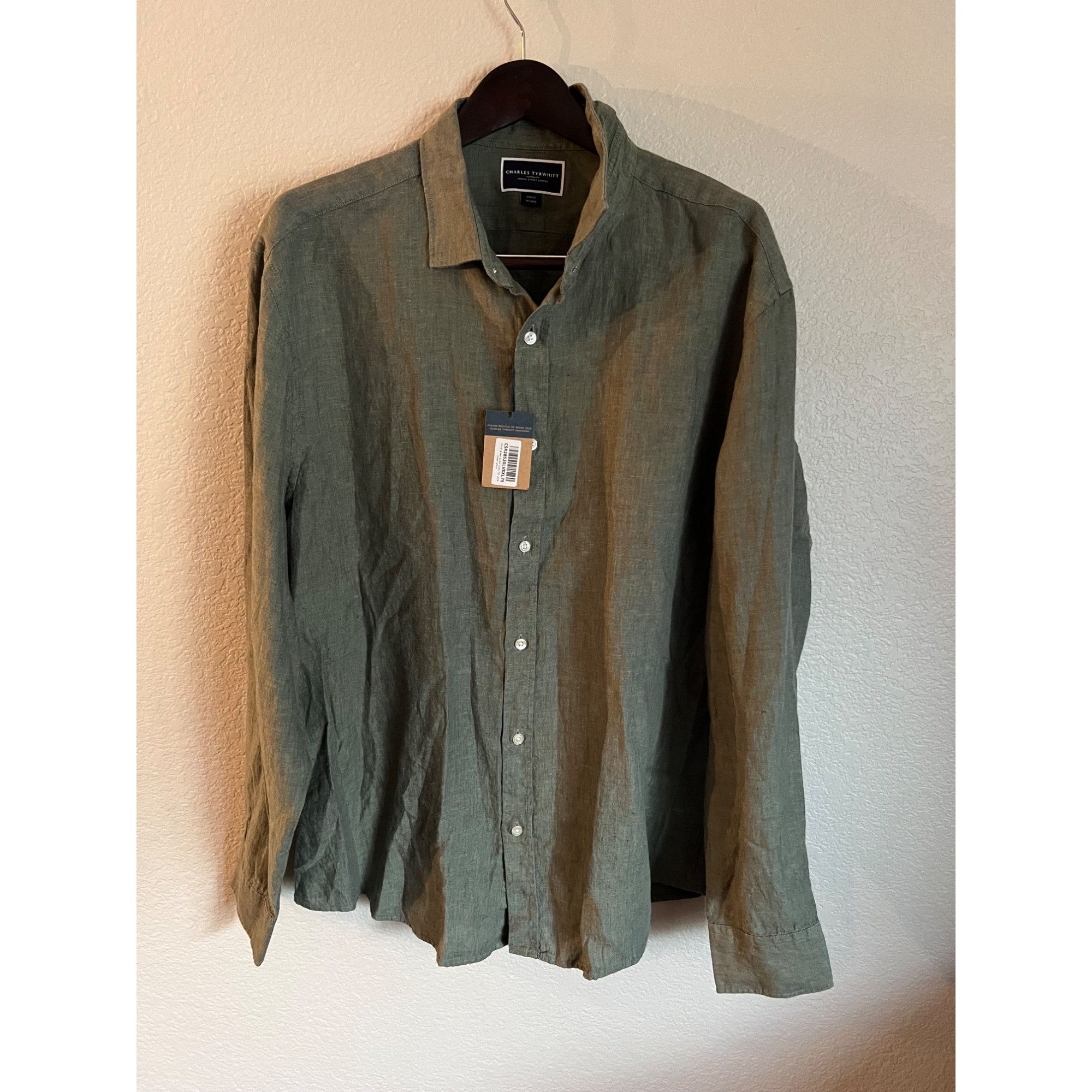 Charles Tyrwhitt Charles Tyrwhitt 100% Linen Long Sleeve Button Up Shirt NWT Size US XXL / EU 58 / 5 - 2 Thumbnail