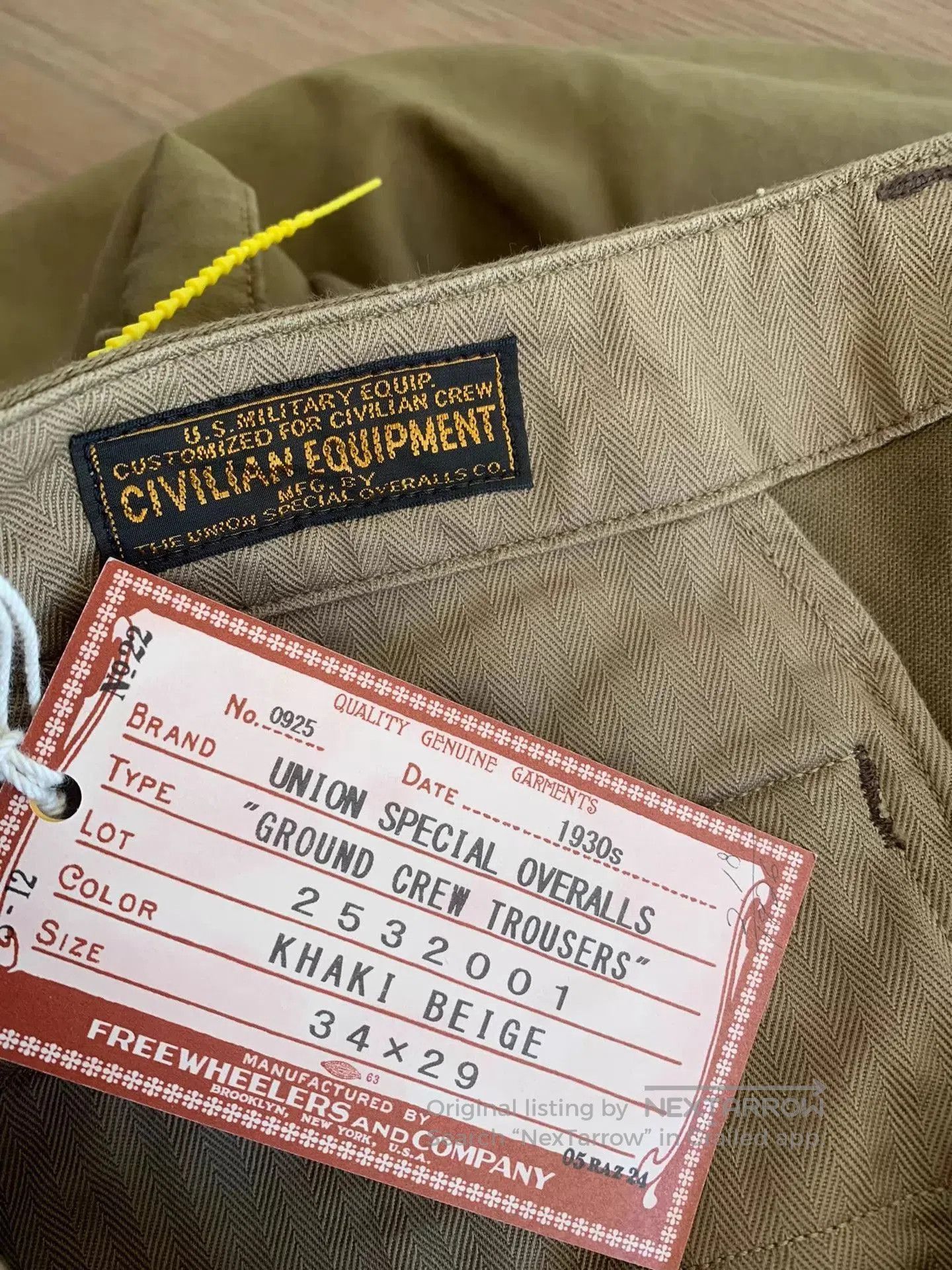 Freewheelers Beige Cargo Pants with Multiple Pockets. Size US 34 / EU 50 - 4 Thumbnail