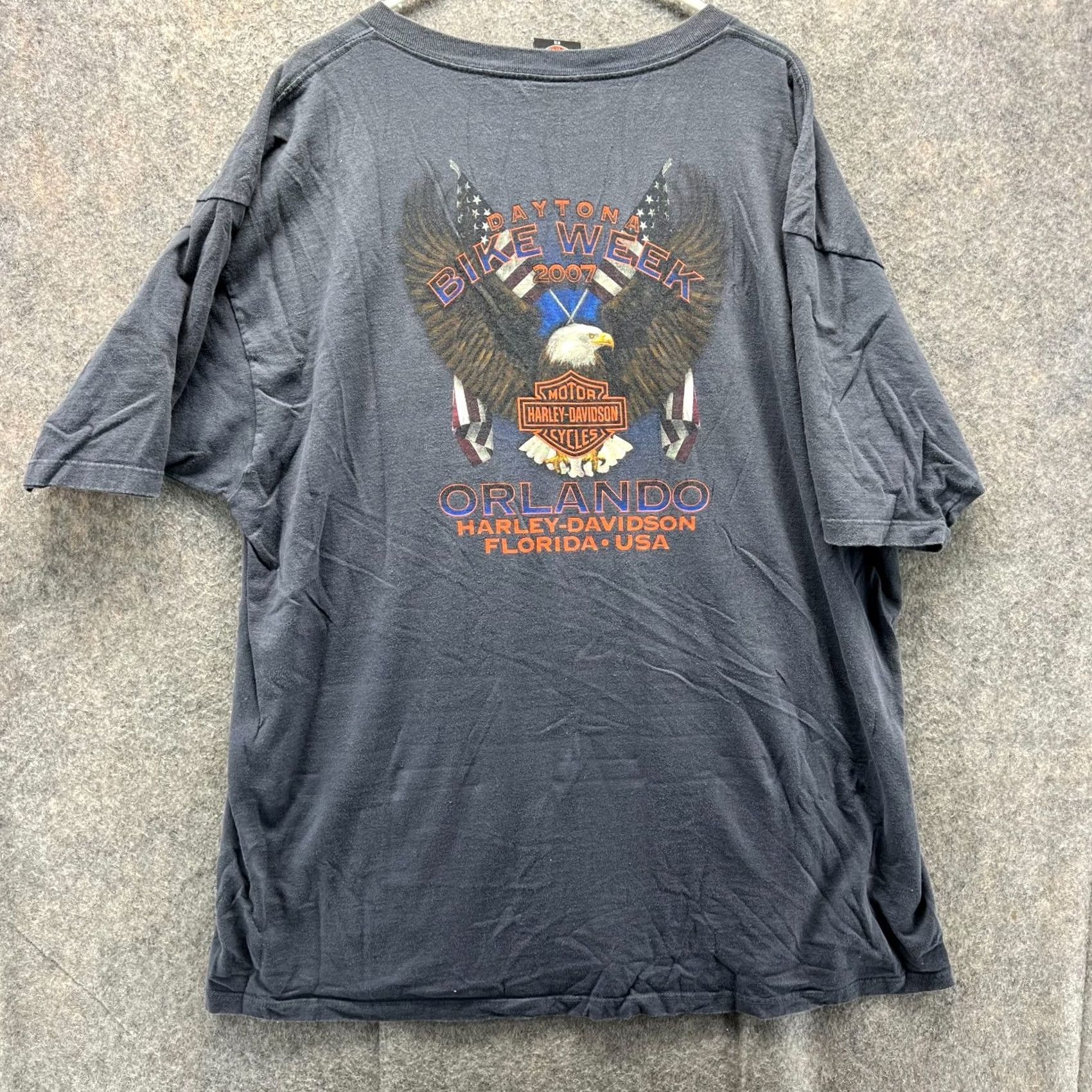 Harley Davidson VTG Harley-Davidson Shirt Men 3X Grey Tee Biker 2007 Daytona Eagle FL Shirt Mens 3X Grey Harley-Davidson Tee Short Sleeve Crew Neck Cotton Size US XXL / EU 58 / 5 - 2 Thumbnail