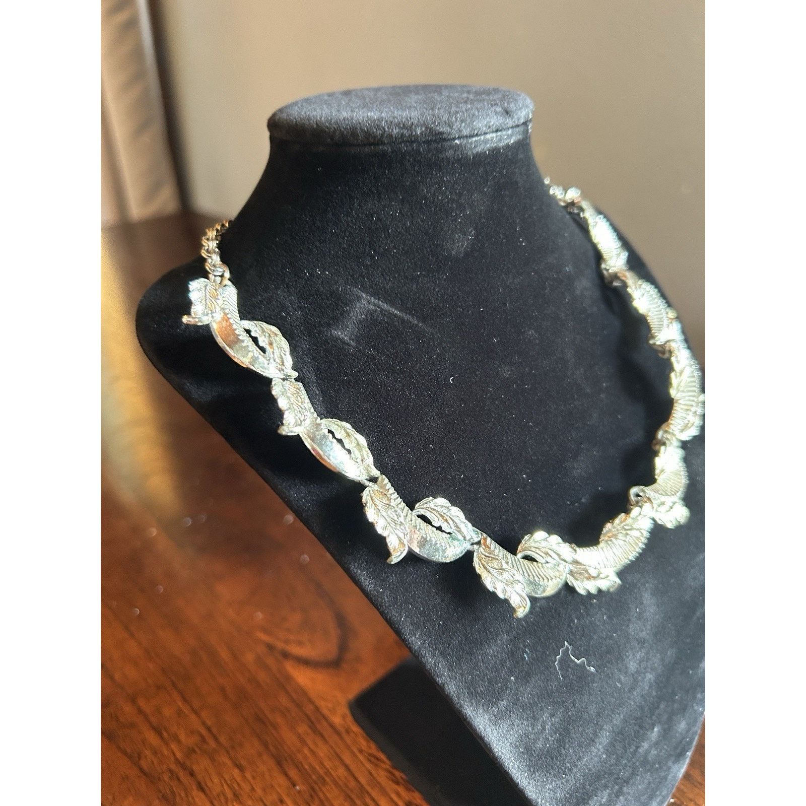 Other Vintage Silver Floral Leaf Adjustable Necklace Size ONE SIZE - 4 Thumbnail