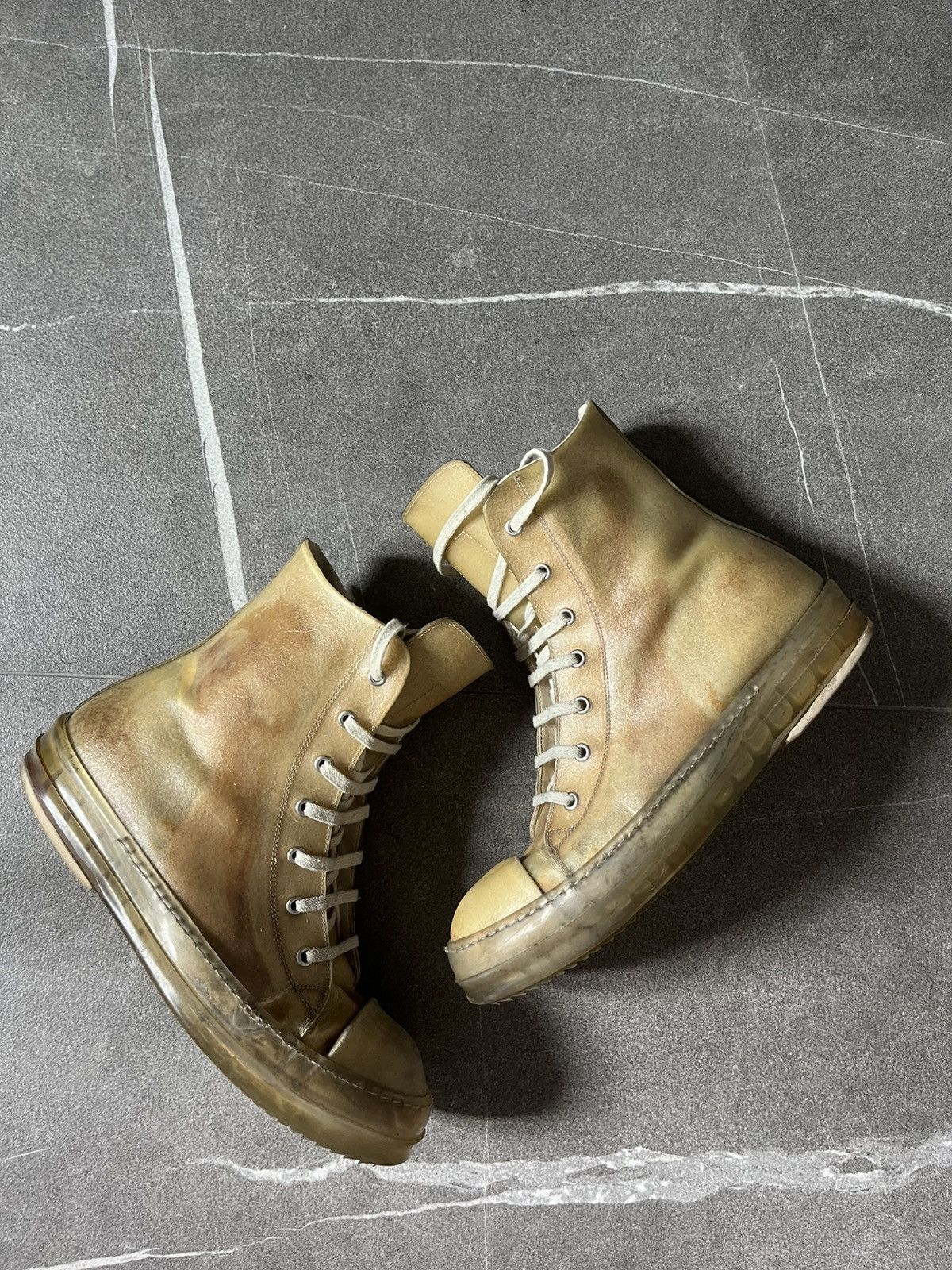 Rick Owens Rick Owens EDFU transparent leather ramones | Grailed