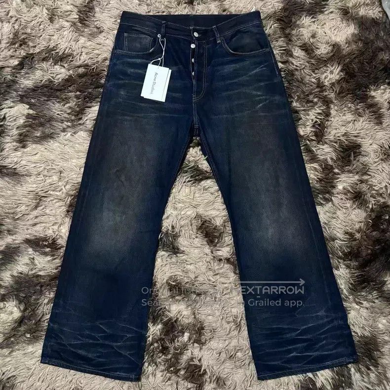 Acne Studios Acne Studios Black Distressed Mud-dyed Denim Pants Size US 33 - 1 Thumbnail