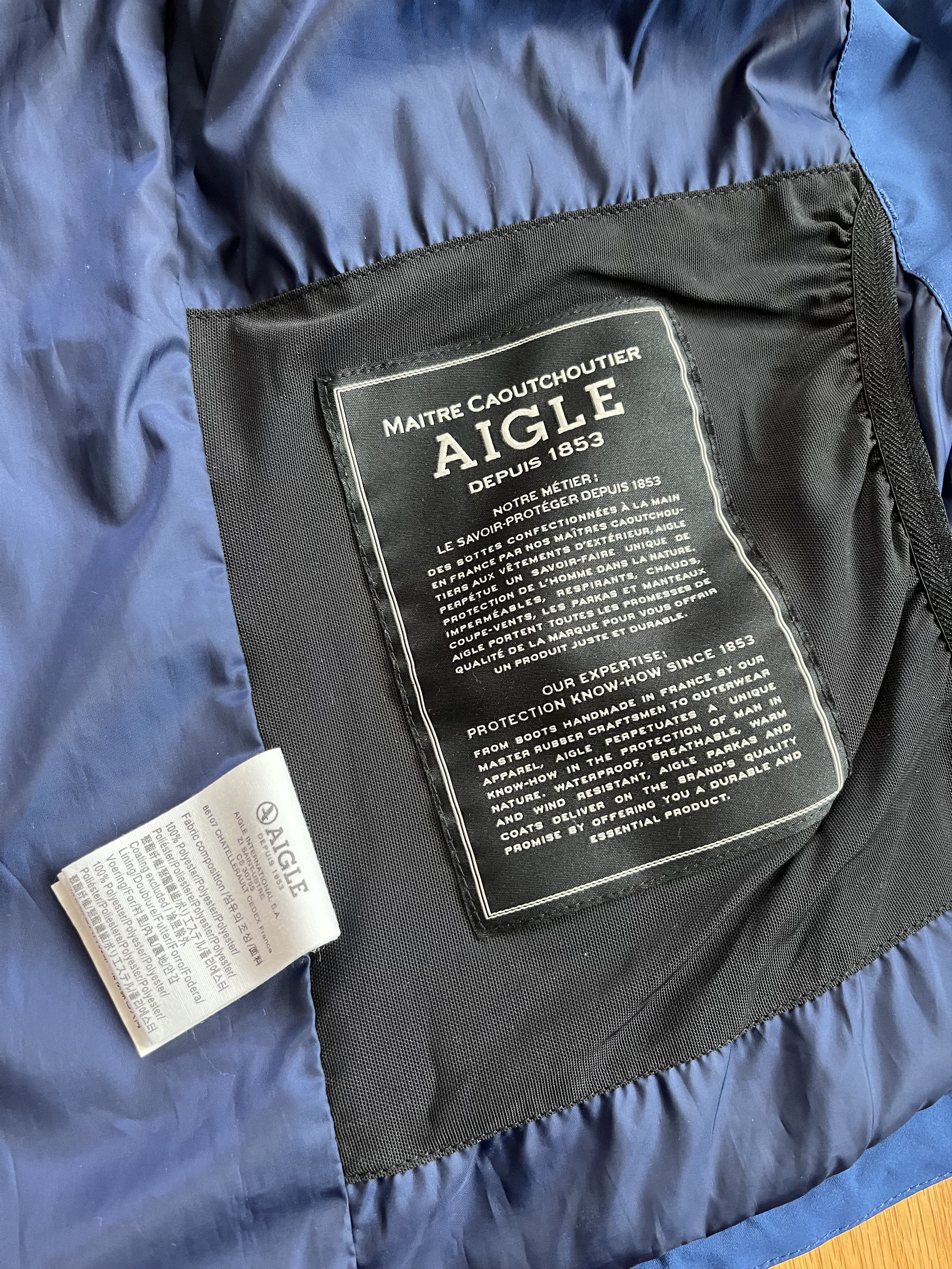 Aigle Aigle Men's Blue Waterproof Rain Jacket - Size XS Size US XS / EU 42 / 0 - 4 Thumbnail