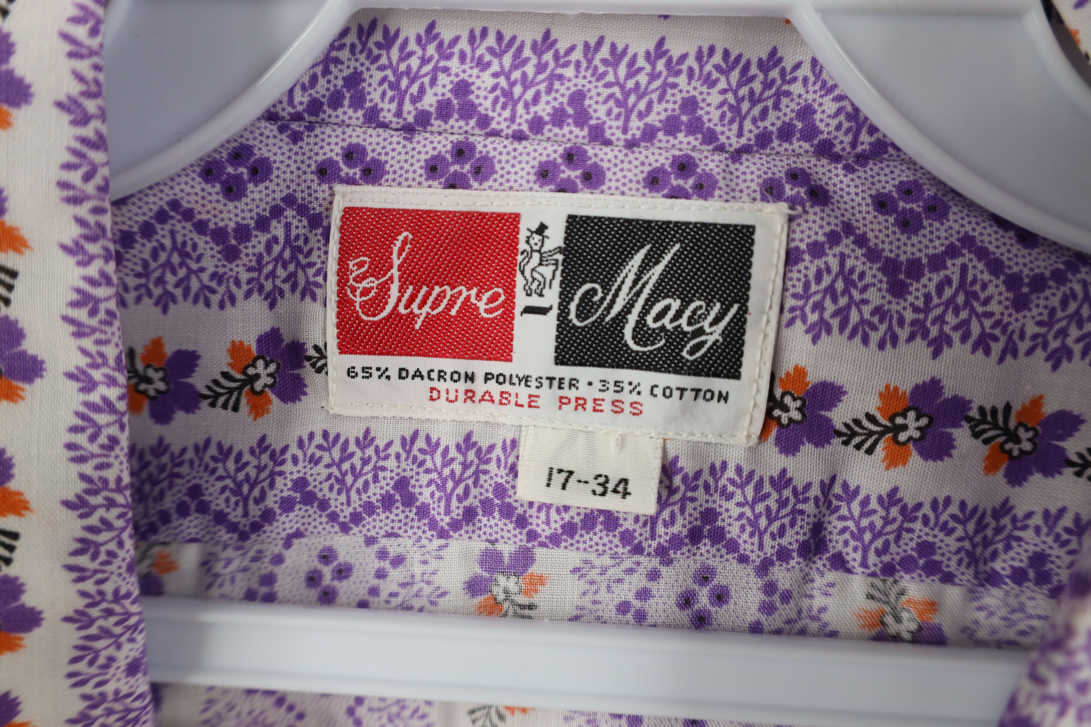 Vintage Vintage 60s 70s Macys Flower Disco Collared Button Shirt Size US L / EU 52-54 / 3 - 7 Thumbnail
