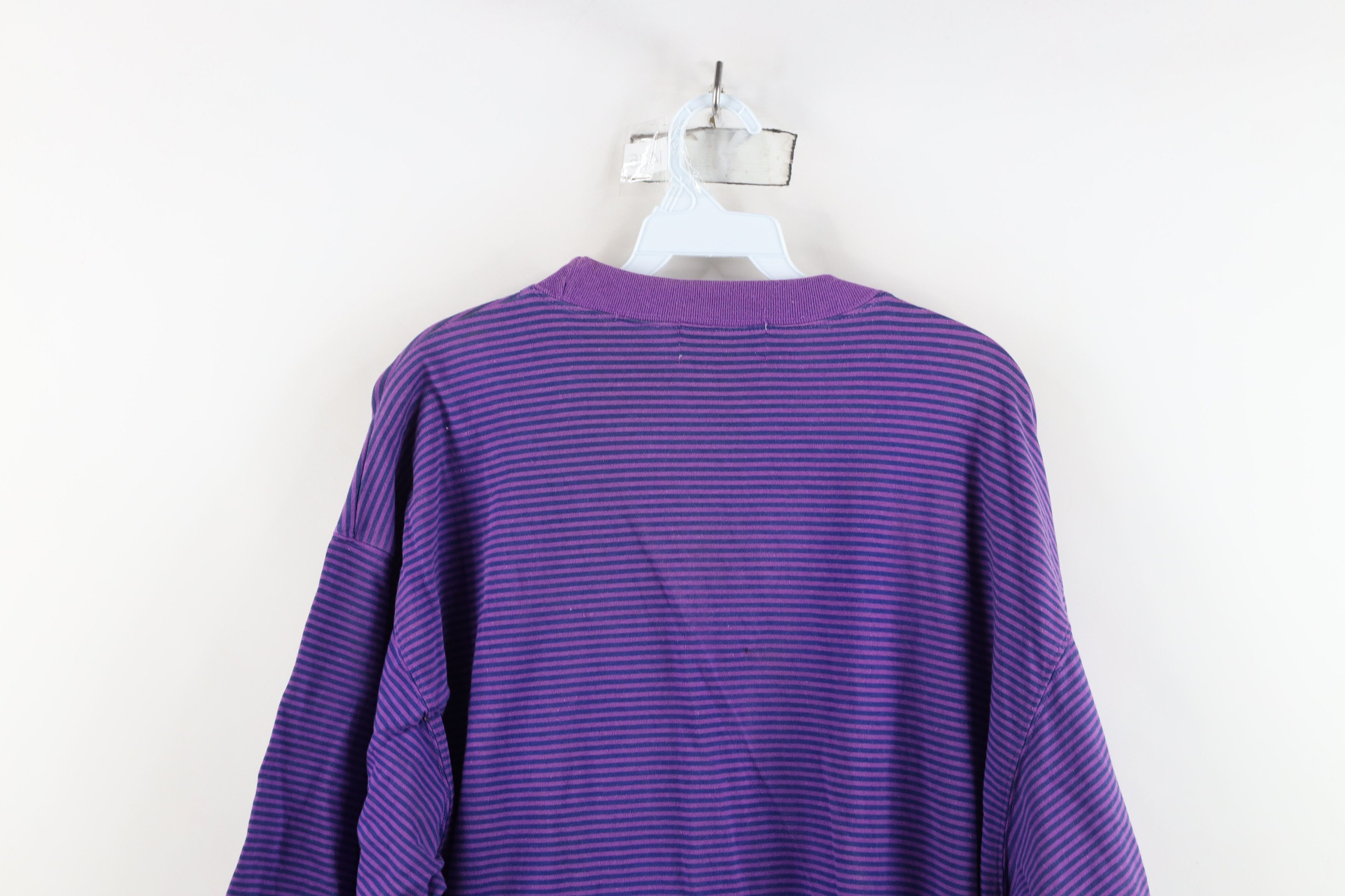 Vintage Vintage 90s Bugle Boy Striped Puff Paint Baggy T-Shirt Size US XL / EU 56 / 4 - 14 Thumbnail