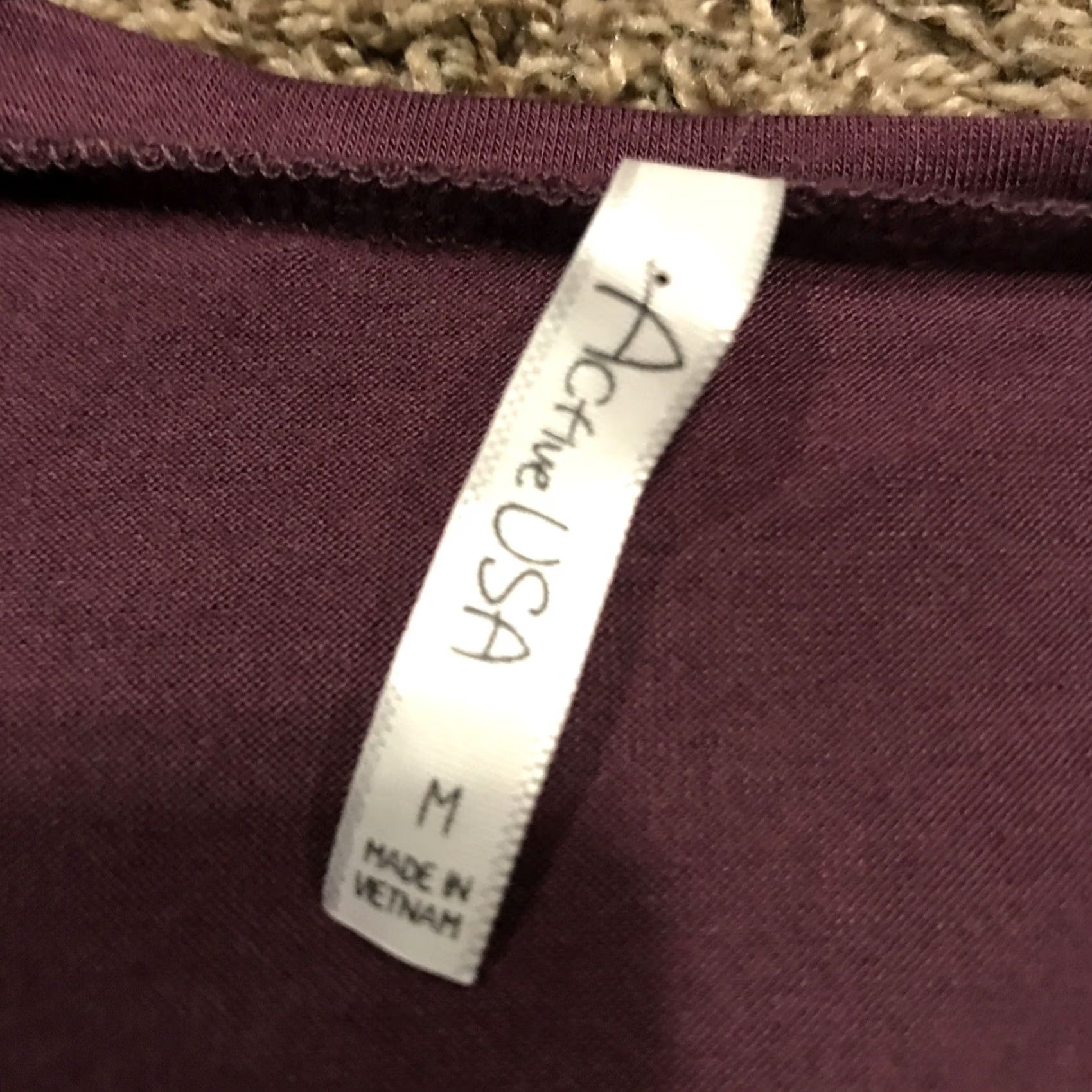 Vintage active usa Womens Blouse Shirt Cap Sleeve Purple Sheer Rayon Blend M Casual 25" Length Regular Womens Size M / US 6-8 / IT 42-44 - 2 Thumbnail