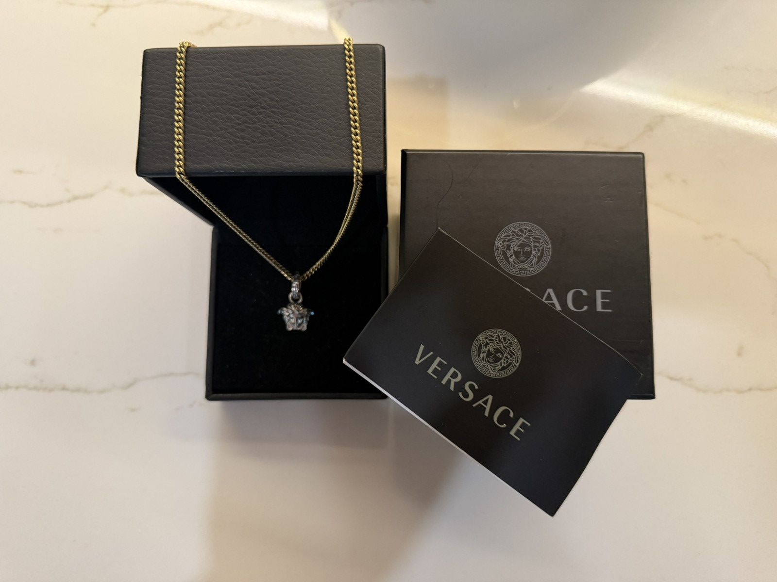 Versace Gold and Silver Versace Medusa Pendant Chain Necklace Size ONE SIZE - 4 Thumbnail