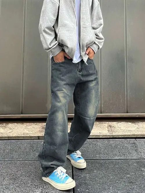 Jean Washed Baggy Denim Jeans Stacked Skate Size US 36 / EU 52 - 4 Thumbnail