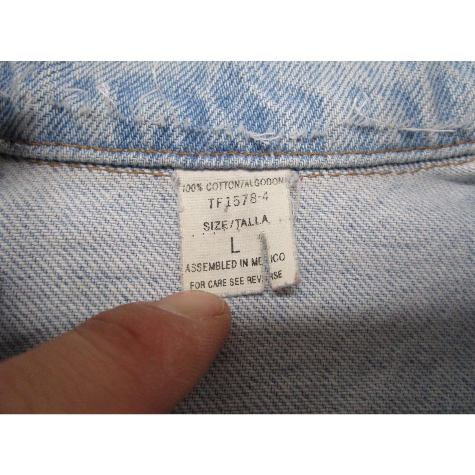 Denime VINTAGE 90s Blue Denim Jacket Size L Men's Trucker Button Up Regular Size US L / EU 52-54 / 3 - 2 Thumbnail