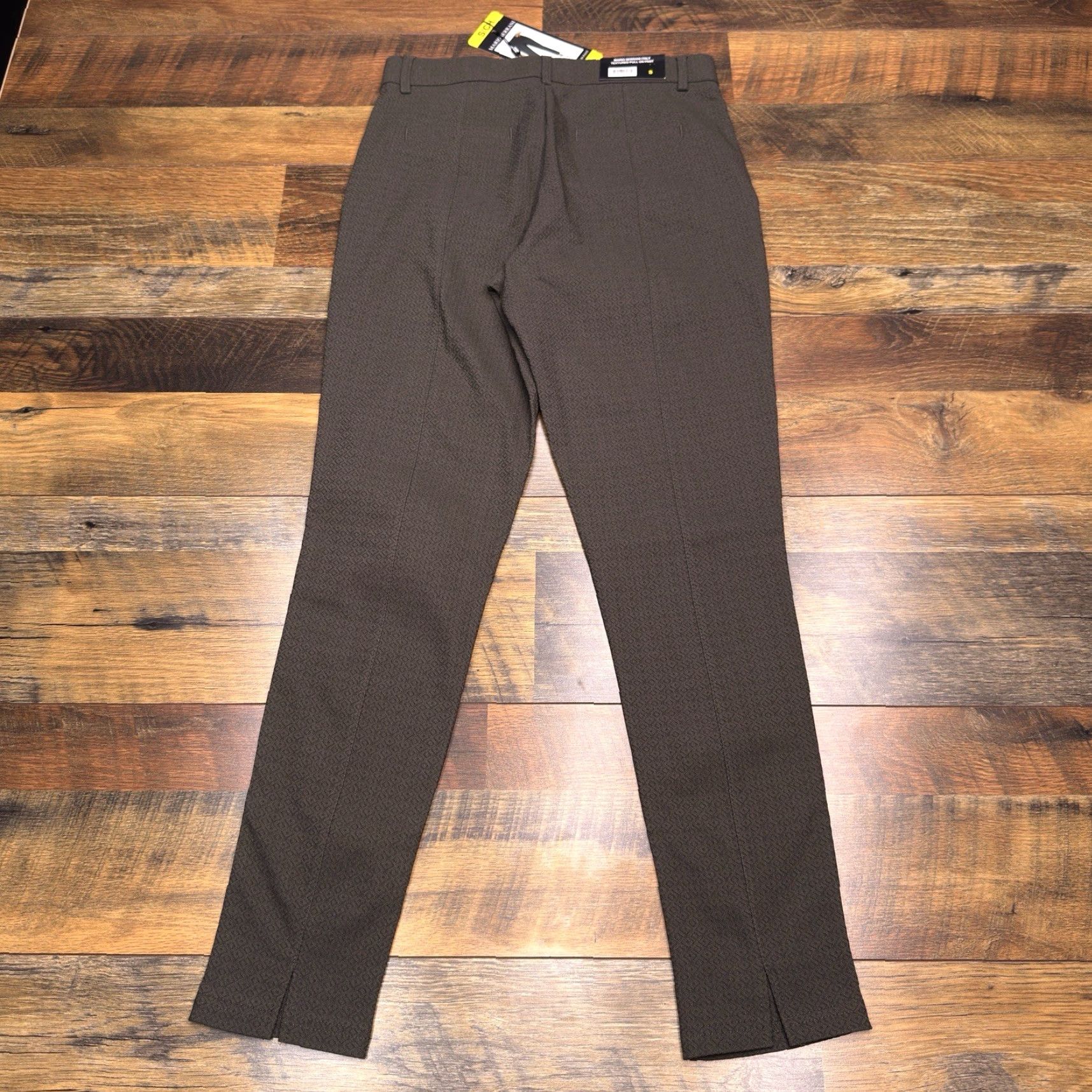 Vintage Mario Serrani Textured Pull On Pants Womens Small Green Stretch New Size 28" / US 6 / IT 42 - 2 Thumbnail