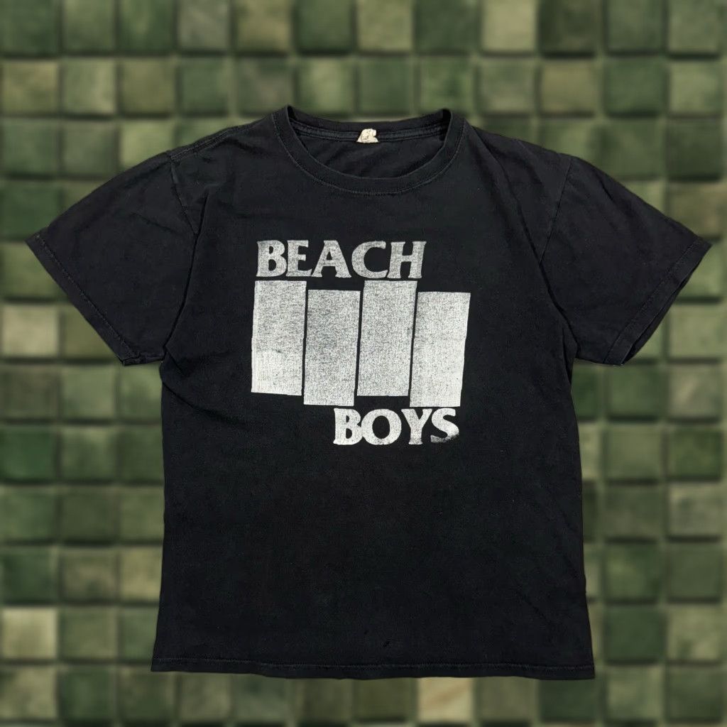 Anvil VINTAGE ANVIL Beach Boys Black Flag Logo T-Shirt M Black Mens Size US M / EU 48-50 / 2 - 1 Thumbnail