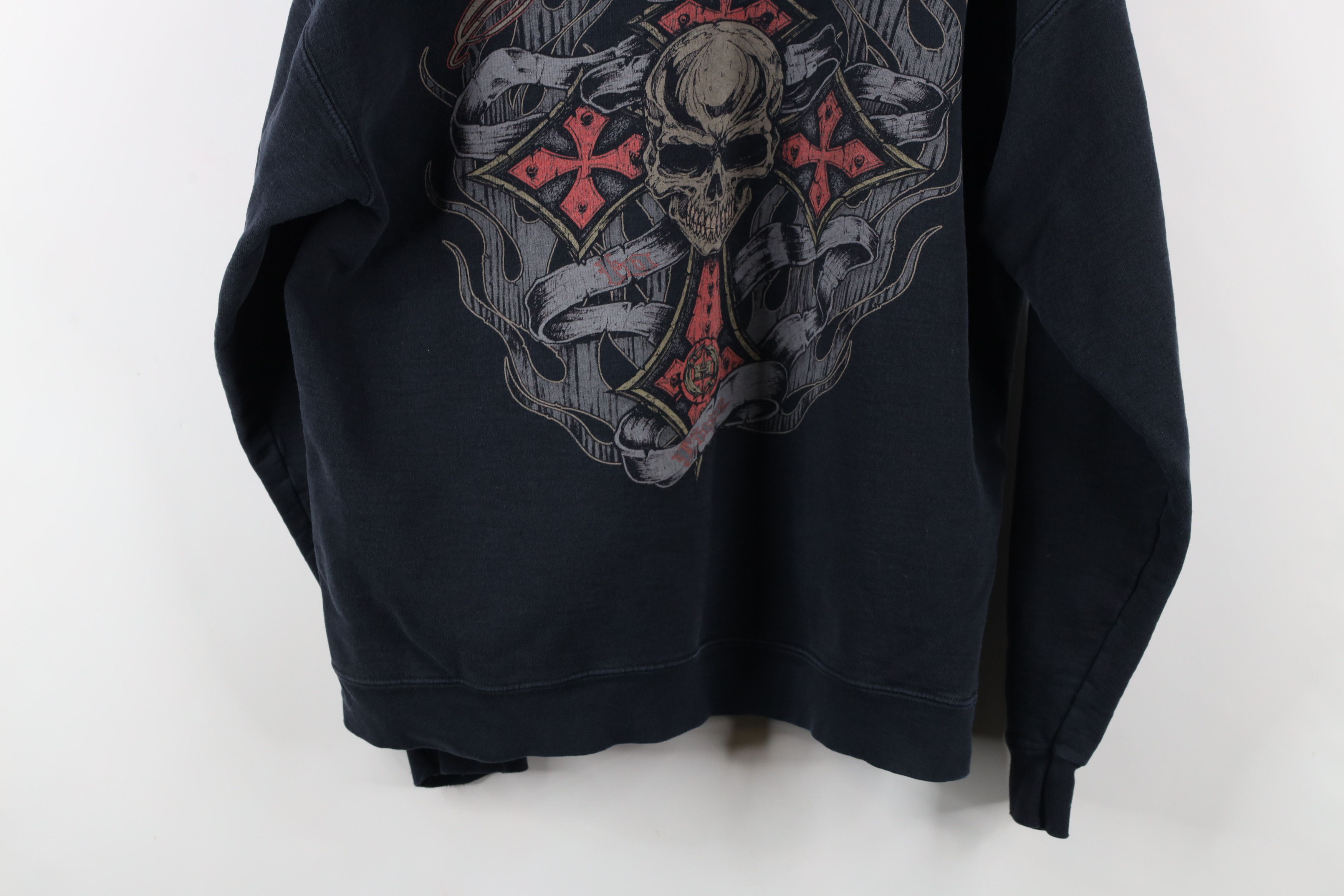 Vintage Vintage Y2K Streetwear Skull Tribal Cross Motorcycle Hoodie Size US L / EU 52-54 / 3 - 14 Thumbnail