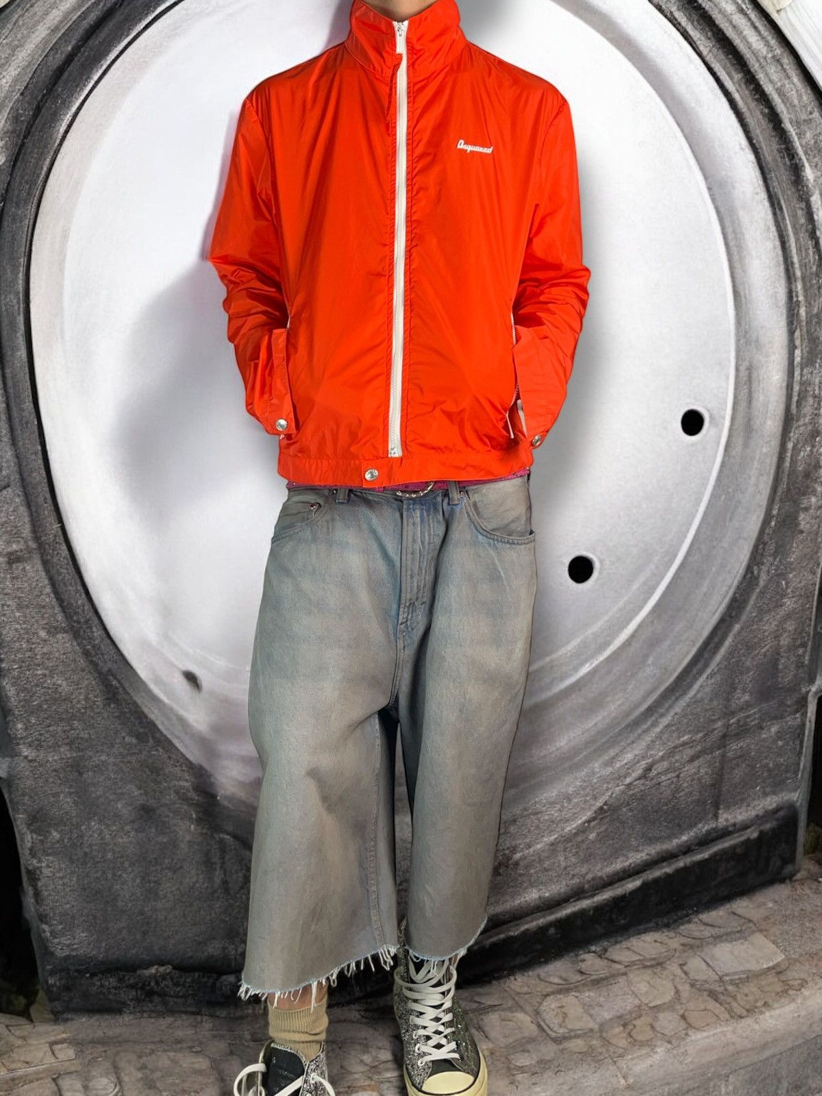 Dsquared2 SS2010 Dsquared2 orange nylon biker jacket Size US M / EU 48-50 / 2 - 2 Thumbnail